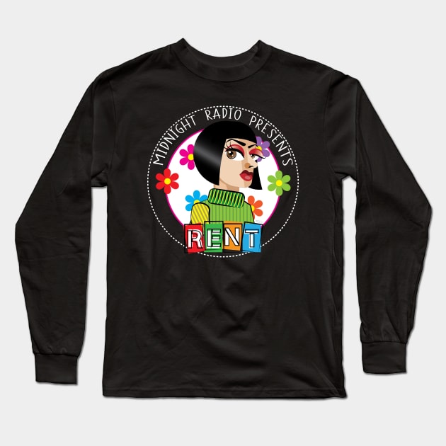 Hedwig's Midnight Radio Presents: RENT - Podcast Logo w/ White Text (by Raziel) Long Sleeve T-Shirt by Sleepy Charlie Media Merch